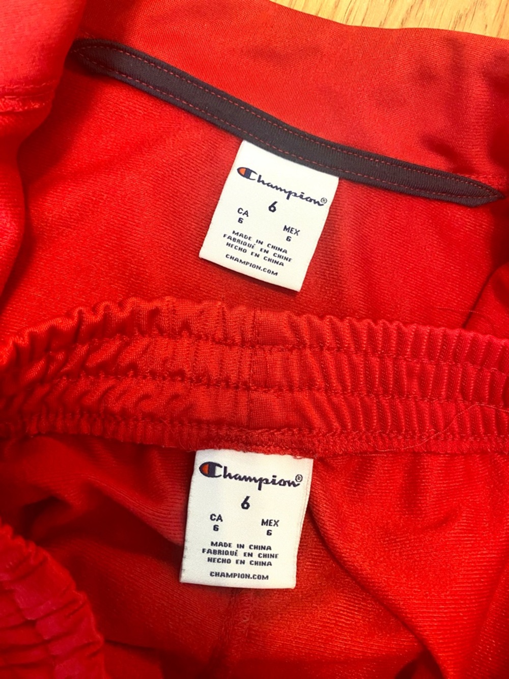 🍎 CHAMPION 2 PIECE TRACKSUIT FOR BOY SIZE 6! RED ZIP UP JACKET PANTS JOGGERS - Picture 9 of 11